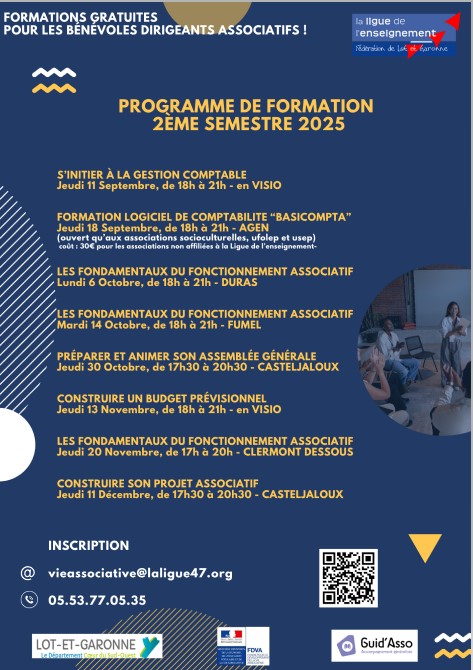 Programme de formation bénévoles 2e semestre Ligue de lenseignement