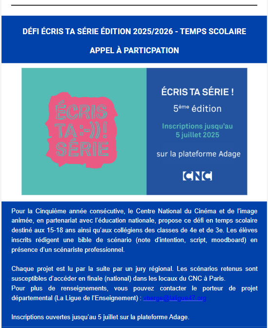 défi écris ta série