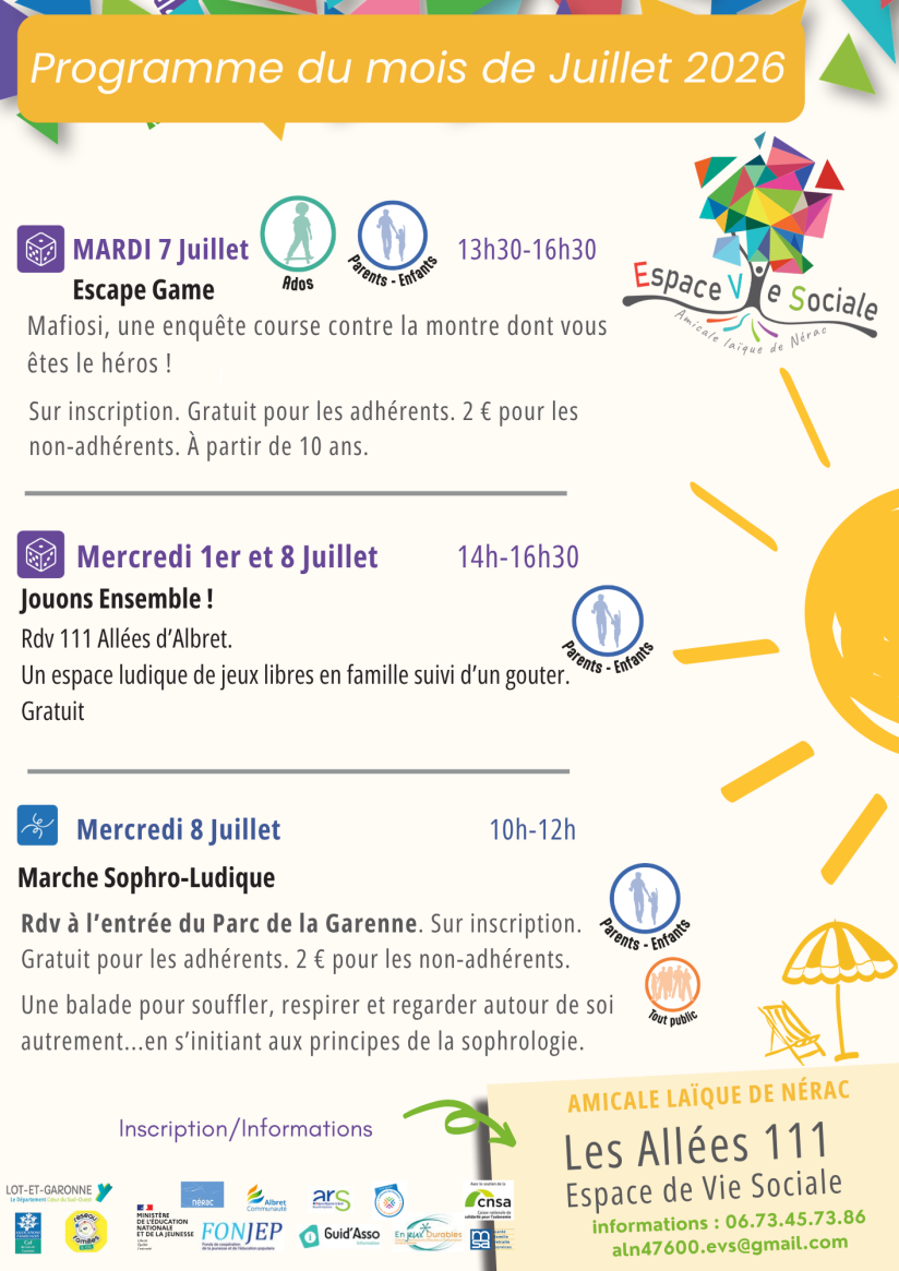 evs nerac juillet