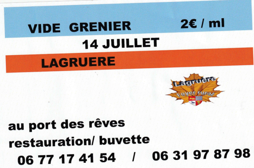 vide grenier FR lagruère