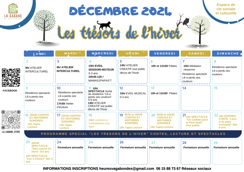 Calendrier déc cabane