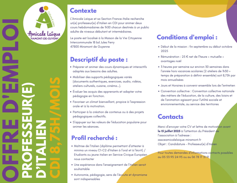 recrutement italien
